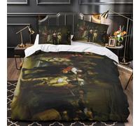 LXHASPIEO The Night Watch 3D Imprimé Rembrandt Housse De Couette Housses De Couettes pour Adultes Et Enfants Parure De Lit avec Taies E avec Fermeture À Glissière Microfibr 2 Pièces Single(140x200cm)