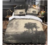 LXHASPIEO The Three Trees 3D Imprimé Rembrandt Housse De Couette Housses De Couettes pour Adultes Et Enfants Parure De Lit avec Taies E avec Fermeture À Glissière Microfibr 3 Pièces King（220x240cm）