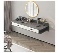 LXHELIVERY Coiffeuse Flottante, Bureau Suspendu À 2 Tiroirs, Meuble De Rangement Mural, Coiffeuse, pour Bureau Ou Chambre À Coucher.(Grey,120x40x30 cm)