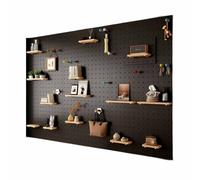 LXHELIVERY Kit Combiné D'organiseur Mural Perforé, 1 Panneau, Organiseur Mural Robuste avec Accessoires, pour Salon, Garage, Rangement D'outils, Cuisine, Maison(Zwart,60X80 CM)