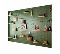 LXHELIVERY Kit Combiné D'organiseur Mural Perforé, 1 Panneau, Organiseur Mural Robuste avec Accessoires, pour Salon, Garage, Rangement D'outils, Cuisine, Maison(Green,60X80 CM)