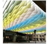 LXHELIVERY Lot de 10 Voilages Plafond Ondulés Personnalisables - Tissu en Maille Mousseline Douce, Idéal Tentes Mariage Et Chapiteaux, Ombrage Plage OuTerrasse Extérieure(Green-C,500x40cm/197x15.7")