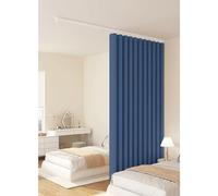 LXHELIVERY Rideau De Séparation pour Salon De Beauté, Tringle avec Support De Plafond - Séparateur D'espace pour Cabine D'essayage, Salon Ou Chambre À Coucher(Bule-b,220x270cm/87x106)