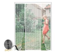 LXHFSH Moustiquaire Porte Magnétique 160x220cm Moustiquaire Aimantée Double Ouverture Latérale, Fermeture Automatique, Rideau Maille Anti-Moustiquaire, Moustiquaire Baie Vitree Coulissante Magnétique