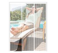 LXHFSH Moustiquaire Porte Magnétique 240x210cm Moustiquaire Aimantée Double Ouverture Latérale, Fermeture Automatique, Rideau Maille Anti-Moustiquaire, Moustiquaire Baie Vitree Coulissante Magnétique