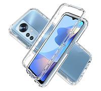 LXHGrowH Coque Compatible avec Xiaomi Mi 12T / 12T Pro 5G, Cover 2in1 Hybride Double Couche [360°] Full Body Anti-Choc Protecteur [Doux TPU Front] et [Rigide Back] Housse, Transparente