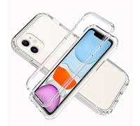 LXHGrowH Coque pour iPhone 11, Housse Anti-Rayures avec Protection d'écran Intégré, 2in1 Hybride Double Couche 360 Degrés Full Body Anti-Choc Protecteur Etui, [Transparente]