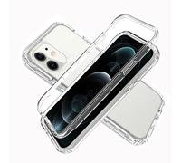 LXHGrowH Coque pour iPhone 12, Housse Anti-Rayures avec Protection d'écran Intégré, 2in1 Hybride Double Couche 360 Degrés Full Body Anti-Choc Protecteur Etui, [Transparente]