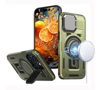 LXHGrowH Coque pour iPhone 12 / iPhone 12 Pro, Compatible avec MagSafe, Housse Anti-Choc Militaire Prévention des Chutes Protecteur Armor, Protection de la Caméra Etui avec Fonction Support, Vert