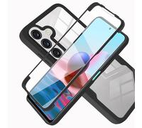 LXHGrowH Coque pour Samsung Galaxy A36 5G / A56 5G, Housse Anti-Rayures avec Protection d'écran Intégré, 2in1 Hybride Double Couche 360 Degrés Full Body Anti-Choc Protecteur Etui, [Transparente+Noir]