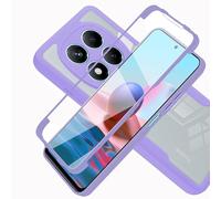 LXHGrowH Coque pour Xiaomi Redmi Note 14 Pro 4G, Housse Anti-Rayures avec Protection d'écran Intégré, Hybride Double Couche 360 Degrés Full Body Anti-Choc Protecteur Etui, [Transparente+Pourpre]