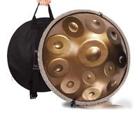 LXHGVKHJ Handpan Drum 432Hz/440Hz, 9/10/12 Notes Instrument De Percussion De 55cm avec Trépied, Handpan en Acier pour La Méditation, Le Yoga Et La Guérison Sonore (Color : 440Hz, Size : 12 Notes)