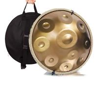 LXHGVKHJ Handpan Drum 432Hz/440Hz, 9/10/12 Notes Instrument De Percussion De 55cm avec Trépied, Handpan en Acier pour La Méditation, Le Yoga Et La Guérison Sonore (Color : 432Hz, Size : 10 Notes)