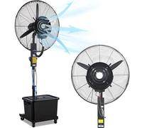LXHGVKHJ Ventilateur Brumisateur Extérieur, Ventilateur Sur Pied Industriel Oscillant avec Réservoir de 42L, 3 Vitesses, Hauteur Réglable, 4 Roulettes(25 inches)