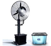 LXHGVKHJ Ventilateur Industriel Brumisateur Sur Pied, Ventilateur Oscillant Sol Extérieur 65 cm avec Réservoir d’eau de 42 L, Rafraîchisseur d’Air pour Atelier Garage Tonnelle(29 inches)