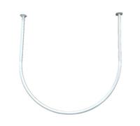 LXHONG Rideau De Cabine D'essayage Tringle en Métal De Magasin De Vêtements Vestiaire Rideau De Voie De Rideau Étagère À Anneaux en Forme De U (Couleur : White, Taille : 90x90cm)