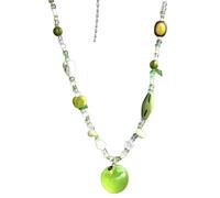 LXHSLJN Long collier de perles en forme de pomme - Cadeau pour maman - Chaîne de pull tendance bohème pour femme
