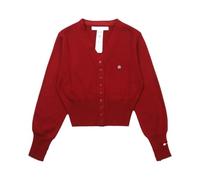 LXHZSY Cardigan Femme Cardigan à col en V for Femme, Style rétro, Petit, parfumé, Coupe ajustée, Manteau Court Tricot, Automne(Red,M)