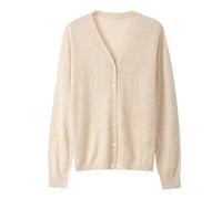 LXHZSY Cardigan Femme Cardigan tricoté Ample à Manches Longues et col en V for Femme, Style Automne(Gold1,XL)