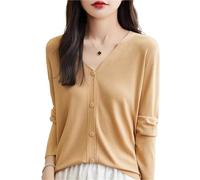 LXHZSY Cardigan Femme Cardigans décontractés for Femmes, Pull Ample à col en V, Printemps-été, Cardigan Tricot Simple Boutonnage, très Extensible(Color8,L)