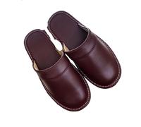LXHZSY Claquette Hommes Pantoufles en Cuir Bon Marché for Hommes, Chaussures D'intérieur, Grande Taille 47-48, Mules for Hommes, Pantoufles Fermées, Chaussures De Couple Unisexes(Wine Red,39-40)