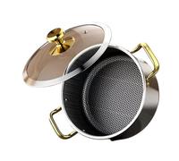 LXHZSY Faitout Marmite à Soupe en Acier Inoxydable 304 antiadhésive en nid d'abeille avec Couvercle Marmite Domestique Cuisinière à Induction Cuisinière à gaz Poêle à Frire Universelle(22cm Pot)