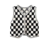 LXHZSY Gilet Sans Manche Femme Gilet en crochet, haut tricot transparent ajouré, boutonné sur le devant, cardigan sans manches for femme, tenue de vacances for adolescente(Style3)