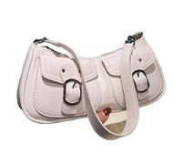 LXHZSY Sac A Main Femme Sac à bandoulière for femme, double poche, en cuir PU, style vintage, tendance, grande capacité, chic(Beige)