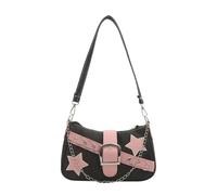 LXHZSY Sac A Main Femme Sacs à bandoulière rétro rivets for femmes, sac main chaîne, petit(Black)