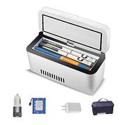 lxiluv Mini Frigo USB Mini Frigo Medical Mini Réfrigérateur De Voiture Réfrigérateur à Insuline Boîte à Insuline Portable Écran LCD Petite Valise à Pharmacie 2-8℃,B-Dualbattery