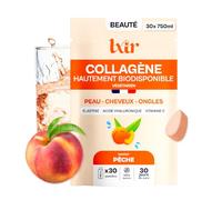 LXIR DRINK Collagène Végétarien à Dissoudre - Boisson à la Vitamine C, Acide Hyaluronique & Membrane de Coquille d'Œuf - Hydratation & Élasticité de la Peau - Pêche