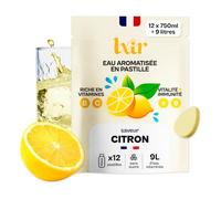 LXIR DRINK - Eau aromatisée en pastille sans sucre - Boisson multivitamines - Riche en vitamines C et B - Hydratation quotidienne - Beauté de la peau - Citron