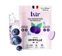 LXIR DRINK - Eau aromatisée en pastille sans sucre - Boisson multivitamines - Riche en vitamines C et B - Hydratation quotidienne - Beauté de la peau - Myrtille