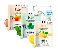 LXIR DRINK - Eau aromatisée en pastille sans sucre - Boisson multivitamines - Riche en vitamines C et B - Hydratation quotidienne - Beauté de la peau - Vitalité - 36 pastilles - Citron/Pêche/Menthe
