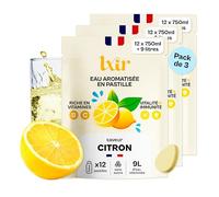 LXIR DRINK - Eau aromatisée en pastille sans sucre - Boisson multivitamines - Riche en vitamines C et B - Hydratation quotidienne - Beauté de la peau - Citron