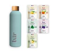 LXIR DRINK - Eau aromatisée en pastille sans sucre - Boisson multivitamines - Riche en vitamines C et B - Hydratation quotidienne - Beauté de la peau - Vitalité - 60 unités - 5 saveurs + 1 gourde BLEU