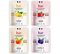 LXIR DRINK - Eau aromatisée en pastille sans sucre - Boisson multivitamines - Vitamines C et B - Hydratation quotidienne - Beauté de la peau - Vitalité - 48 pastilles - Citron/Fraise/Menthe/Myrtille