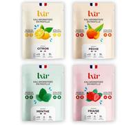 LXIR DRINK - Eau aromatisée en pastille sans sucre - Boisson multivitamines - Vitamines C et B - Hydratation quotidienne - Beauté de la peau - Vitalité - 48 pastilles - Citron/Pêche/Menthe/Fraise