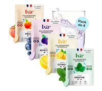LXIR DRINK - Eau aromatisée en pastille sans sucre - Boisson multivitamines - Vitamines C et B - Hydratation quotidienne - Beauté de la peau - Vitalité - 48 pastilles - Citron/Pêche/Menthe/Myrtille
