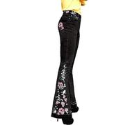 Lxitoler Jean Patte D'Elephant Femme Pantalon Slim À Taille Haute Et À Jambe Large Slim Taille Haute Vintage Pantalons Bootcut