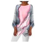 Lxitoler Tunique Longue Femme Chemise Florale À Manches Sept en Coton Et Lin Top Féminin Col O Robe Shirt
