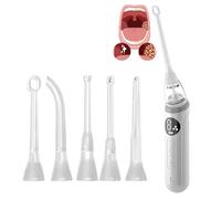 LXIXMQWT Aspirateur Électronique for L'élimination des Calculs D'amygdales avec 3 Niveaux D'aspiration Et 5 Buses en Silicone, Irrigateur Buccal Anti-Mauvaise Haleine(11#)