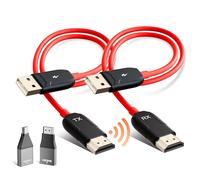 LXJADAP HDMI sans Fil, décodage 4K 1080P Émetteur et récepteur HDMI sans Fil pour Le Streaming de fichiers vidéo et Audio d'un Ordinateur Portable ou d'un PC vers Une TV HD ou Un projecteur, Rouge