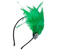 LXJLXD Accessoires de fête pour cocktail, cosplay, costume Charleston pour femme - Bandeau à plumes pour festival de musique - Coiffe de carnaval (vert)