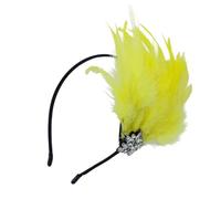LXJLXD Accessoires de fête pour cocktail, cosplay, costume Charleston pour femme - Bandeau à plumes - Pour festival de musique - Carnaval (jaune)