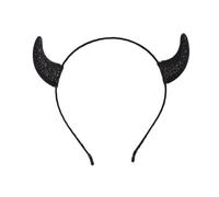 LXJLXD Bandeau en corne de diable pour adulte avec poudre scintillante pour cosplay, Halloween, fête, festival (noir)