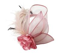 LXJLXD Chapeau bibi vintage pour cosplay, fête, mariage, femme, motif floral, spectacles, épingles à cheveux, années 20 (rose)