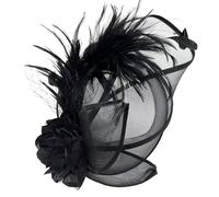 LXJLXD Chapeau bibi vintage pour cosplay, fête, mariage, femme, style années 20, noir