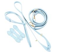 LXJLXD Craft Sac seau en paille avec cordon de serrage et sangles d'épaule réglables en cuir PU Sac à main Poignée en corde Accessoires de rechange, bleu clair, 19*10*4