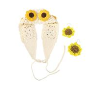 LXJLXD Ensemble de boucles d'oreilles et serre-tête pour photomaton - Motif floral - Pour fêtes de musique